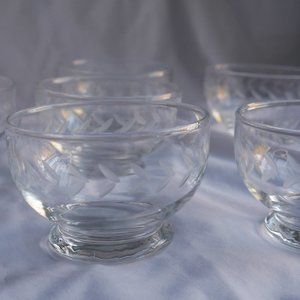 Vintage Laurel Etched Dessert Dishes